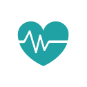 Controlling Your Heart Pressure - Icon with Heart and Heartbeat line